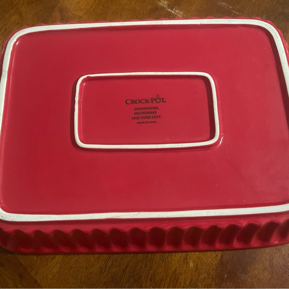 Crock-Pot Denhoff 10 in. Non-Stick Ribbed Casserole in Red - Picture 4 of 5